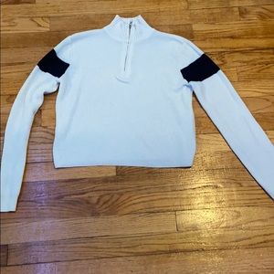 Brandy melville navy and white zip up